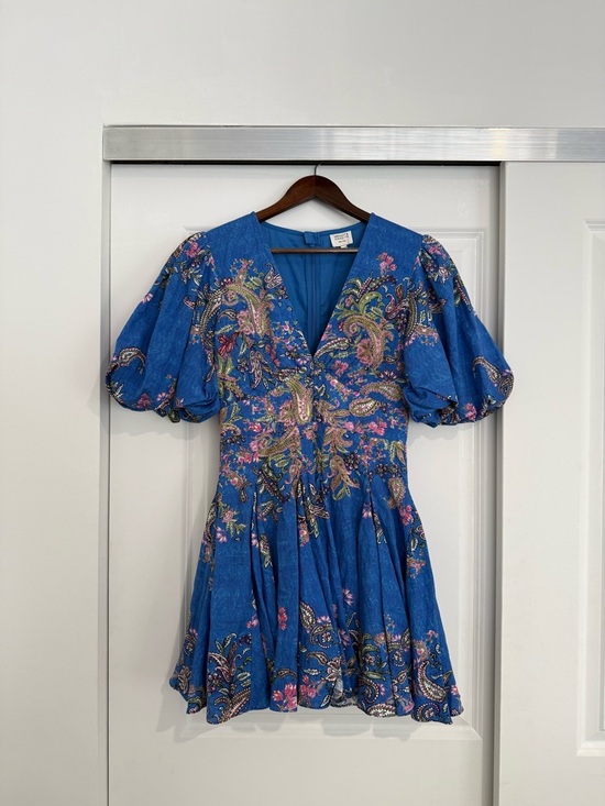 HEMANT & NANDITA Dresses & Skirts - Hemant and Dandita Amyra Short Sleeve Printed Mini Dress